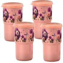 Kit Copo Colors 4 peças - Jardim em Festa 350ml cada Tupperware