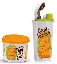 Kit Copo com bico 470ml + Redondinha 500ml Capivara Tupperware