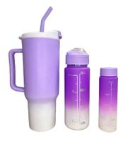 Kit Copo Com Garrafas 3 Em 1 Com Garrafas Academia Exercício Jarra 1200ml 700ml e 270ml