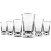 Kit Copo De Dose Whisky Premium Vidro Vodka Conhaque 6 Pçs