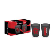 Kit Copo Dose Iron BrasFoot Vidro 2 Unidades Matte Licenciado Flamengo 55ml cada Preto Kit Copo Dose Iron BrasFoot Vidro 2 Unidades Matte Licenciado Flamengo 55ml cada Preto