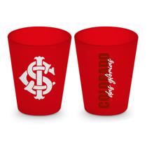 Kit Copo Dose Iron BrasFoot Vidro 2 Unidades Matte Licenciado Inter 55ml Vermelho