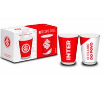 kit Copo Dose Vidro BrasFoot Internacional 2 Unidades Iron 360 Licenciado 55ml Branco kit Copo Dose Vidro BrasFoot Internacional 2 Unidades Iron 360 Licenciado 55ml Branco