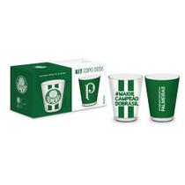 kit Copo Dose Vidro BrasFoot Palmeiras 2 Unidades Iron 360 Licenciado 55ml Branco kit Copo Dose Vidro BrasFoot Palmeiras 2 Unidades Iron 360 Licenciado 55ml Branco