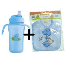 Kit Copo Infantil anti-vazamento Bico Silicone E conjunto 3 Babadores Kit Copo Infantil anti-vazamento Bico Silicone E conjunto 3 Babadores