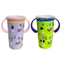 Kit Copo Infantil Bebe Anti Vazamento 360 Treinamento Mickey e Minnie