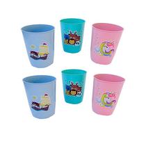 Kit Copo Infantil Decorado 250ml Cor Aleatória 6 peças