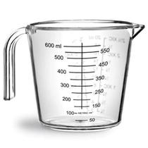 Kit copo jarra medidor 600ml plastico pvc + bico dosador