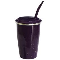 Kit Copo Liso e Bomba Metal Colorido Terere Térmico Roxo Pig