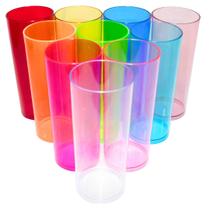 Kit Copo Long Drink Translucido Colorido 330 ml Acrilico 30 Un Festa Casamento mimo centro de mesa bar boteco aniversari