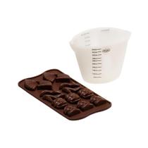 Kit Copo Medidas Prana E Forma Para Chocolate Silikomart