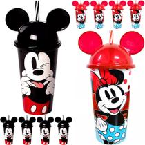 Kit Copo Minnie Mickey Festa Infantil Aniversario 10 Und