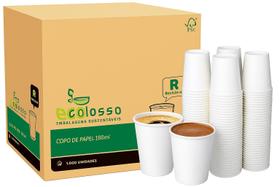 Kit Copo Papel Descartável Ecológico Para Café 180Ml 1.000Un