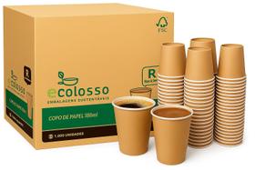 Kit Copo Papel Kraft Desc. Ecológico 1.000un Para Café 180ml