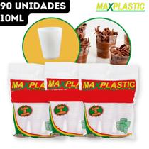 Kit Copo Petit Copinho Santa Ceia Doces Brigadeiro Cristal Maxplastic - 10ml - Kit 90 Unidades
