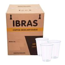 KIT Copo plástico Ibras transparente 180ML com 2500 unidades