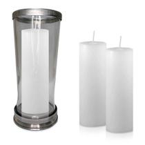 Kit Copo Suporte Vidro Para Vela + 3 Velas Votivas 7 Dias Branca 250g Kit Copo Suporte Vidro Para Vela + 3 Velas Votivas 7 Dias Branca 250g