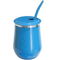 Kit Copo Tereré Vino + Bomba Metal Gastrobel- Azul Pig