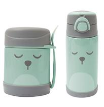 Kit Copo Térmico 400ML e Pote Térmico 320ML Com Talher Gumy Verde - Parede Dupla em Aço Inoxidável - Buba Kit Copo Térmico 400ML e Pote Térmico 320ML Com Talher Gumy Verde - Parede Dupla em Aço Inoxidável - Buba