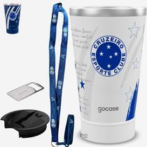 KIT Copo Térmico GOCASE Vibe 470ml do CRUZEIRO com tampa e abridor e tirante porta copo Molib