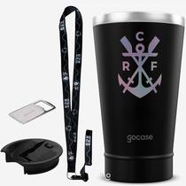 KIT Copo Térmico GOCASE Vibe 470ml do Flamengo com tampa e abridor e tirante porta copo Molib KIT Copo Térmico GOCASE Vibe 470ml do Flamengo com tampa e abridor e tirante porta copo Molib