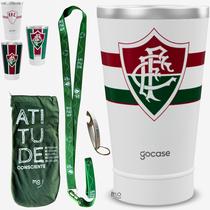 KIT Copo Térmico GOCASE Vibe 470ml do FLUMINENSE com Tirante, Eco Saquinho e abridor Molib