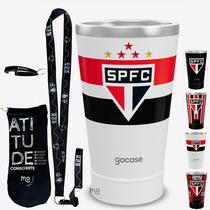 KIT Copo Térmico GOCASE Vibe 470ml do SÃO PAULO com Tirante, Eco Saquinho e abridor Molib