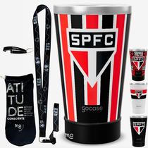 KIT Copo Térmico GOCASE Vibe 470ml do SÃO PAULO com Tirante, Eco Saquinho e abridor Molib