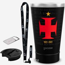 KIT Copo Térmico GOCASE Vibe 470ml do VASCO com tampa e abridor e tirante porta copo Molib