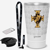 KIT Copo Térmico GOCASE Vibe 470ml do VASCO com tampa e abridor e tirante porta copo Molib