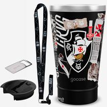 KIT Copo Térmico GOCASE Vibe 470ml do VASCO com tampa e abridor e tirante porta copo Molib