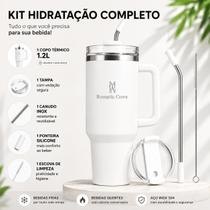 Kit Copo Térmico Inox Portátil 1200ml 1.2L Garrafa Térmica Inoxidável com Tampa e Canudo e Escova para Limpeza Verittas Kit Copo Térmico Inox Portátil 1200ml 1.2L Garrafa Térmica Inoxidável com Tampa e Canudo e Escova para Limpeza Verittas