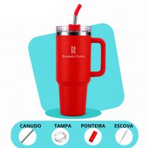 Kit Copo Térmico Inox Portátil 1200ml 1.2L Garrafa Térmica Inoxidável com Tampa e Canudo e Escova para Limpeza Verittas Kit Copo Térmico Inox Portátil 1200ml 1.2L Garrafa Térmica Inoxidável com Tampa e Canudo e Escova para Limpeza Verittas