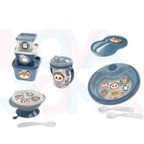 Kit Copo,Tigela,Prato Termico,Pote Papinha,Pote Conect c/3 Bichinhos - plasutil