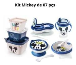 Kit Copo,Tigela,Prato Termico,Pote Papinha,Pote Conect c/3 Mickey - plasutil