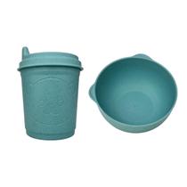 Kit Copo Transição Bowl Bebê Urso Azul Introdução Alimentar Kit Copo Transição Bowl Bebê Urso Azul Introdução Alimentar