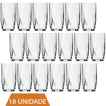 Kit Copos 360 ML Vidro Long Drink Transparente Topázio 18Un