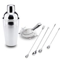 Kit Coqueteleira 500ml Coador e Jogo de Colheres Bailarina