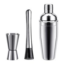 Kit Coqueteleira 500Ml + Socador + Dosador Inox