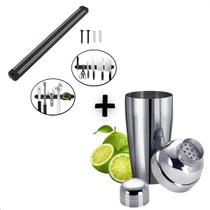 Kit Coqueteleira aco inox 750ml Drink Bar + Barra Magnética Imã Clink Kit Coqueteleira aco inox 750ml Drink Bar + Barra Magnética Imã Clink