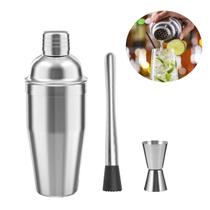 Kit Coqueteleira Dosador e Socador Inox Bartender Caipirinha 3 Peças Kit Coqueteleira Dosador e Socador Inox Bartender Caipirinha 3 Peças