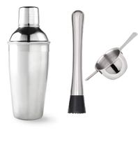 Kit Coqueteleira Inox 500 ml + Dosador + Macerador Drinks Kit Coqueteleira Inox 500 ml + Dosador + Macerador Drinks