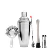 Kit Coqueteleira Profissional Inox 5 Peças Para Drinks e Caipirinhas