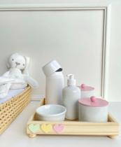 Kit Coração Higiene Porcelanas Bebê Térmica Quadrado Off - Ciranda Arte Criativa