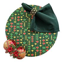 Kit Coração Natal 12 Lugares Capa Souspla Base Guardanapo PG