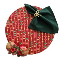 Kit Coração Natal 12 Lugares Capa Souspla Base Guardanapo PG