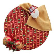 Kit Coração Natal 12 Lugares Capa Souspla Guardanapo Anel PG Kit Coração Natal 12 Lugares Capa Souspla Guardanapo Anel PG