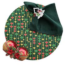 Kit Coração Natal 6 Lugares Capa Souspla Base Guardanapo PG