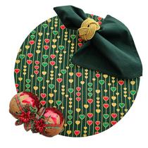 Kit Coração Natal 8 Lugares Capa Souspla Base Guardanapo PG Kit Coração Natal 8 Lugares Capa Souspla Base Guardanapo PG