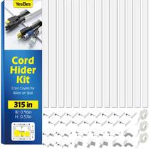 Kit Cord Hider YesBes 8m Cable Raceway White para TV montada na parede